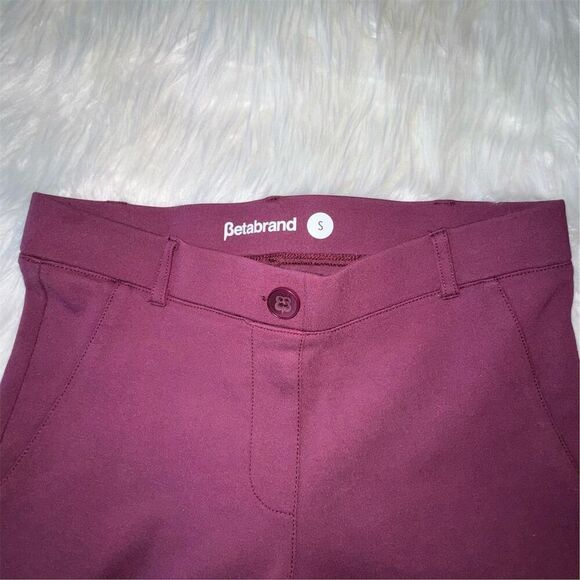 Betabrand Women's Bootcut Dress Pants Yoga Burgundy Size S Pull-On Casual - Picture 3 of 9